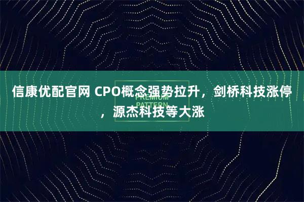 信康优配官网 CPO概念强势拉升，剑桥科技涨停，源杰科技等大涨
