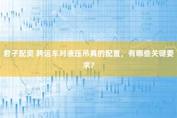 君子配资 跨运车对液压吊具的配置,有哪些关键要求?